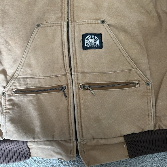 Vintage 90's USA Polar King by key Canvas Jacket detroit carhartt Syle XL REG - Picture 5 of 11